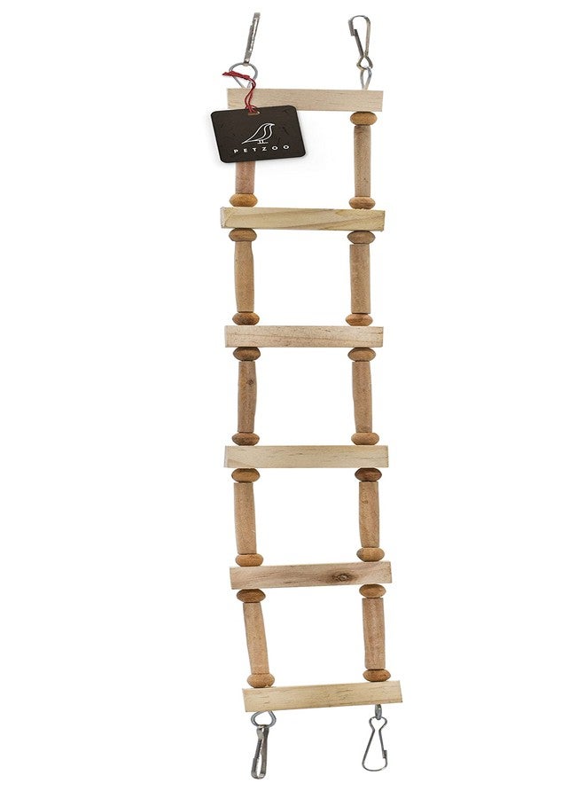 PETZOO Playful Bird Ladder Toy for Macaw, African Grey, Parrot, Cage Accessories, Resting Toy & Wooden Training Aid for Bird & Parrots - Image 1
